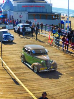 Classic Cars driving on Santa Monica Pier 1