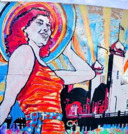 Colorful woman mural at Santa Monica Pier 2