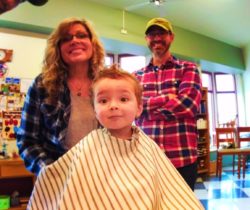 LittleMan getting a haircut at Barbershop Port Townsend 1