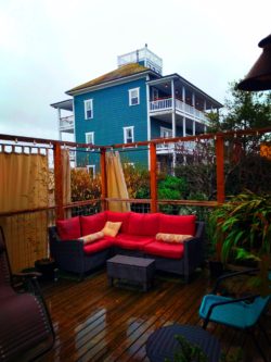 Outdoor deck at Soak on the Sound Port Townsend 1