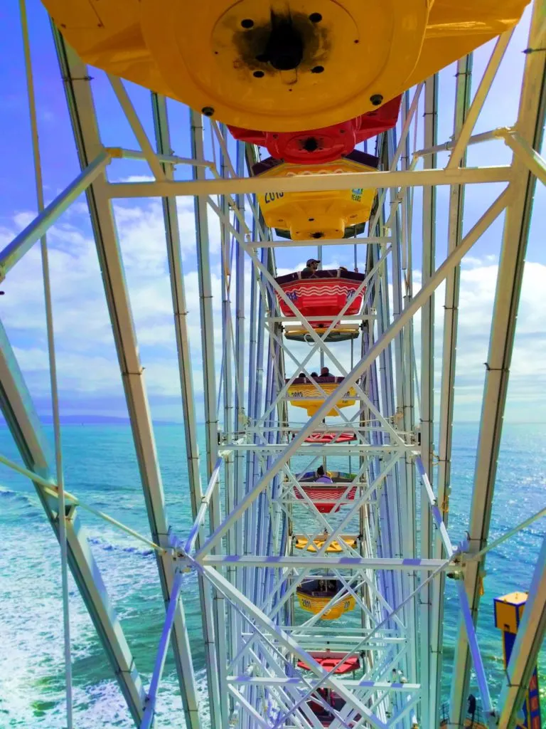 Riding on Ferris Wheel on Santa Monica Pier 2 V