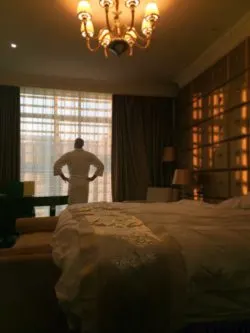 Rob Taylor in Dynasty Hotel Room Yanan morning sun 1