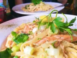 Salmon Fettucini in Port Townsend Olympic Peninsula 1