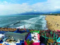 Santa Monica Beach from top of Santa Monica Pier Ferris Wheel 2