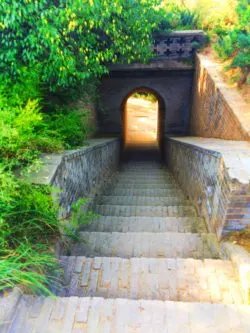 Staircase at Watchtower Drumtower at Baota Pagoda Yanan Shaanxi 2