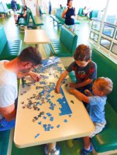 Taylor Family doing puzzles on Port Townsend Ferry 1