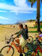 Tourists on Bikes at Santa Monica Beach 1