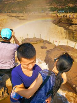 Visitors to Hukou Falls National Park Shaanxi 2