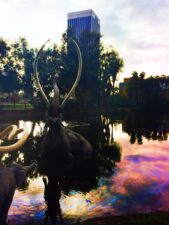 LaBrea Tarpits Sculpture in Large Pond Los Angeles 2