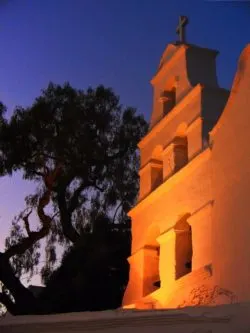 Mission San Diego at night 1