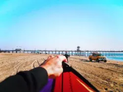 Taylor Family flying kites at Huntington Beach 3