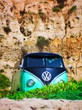 VW Bus at Beach in Southern California