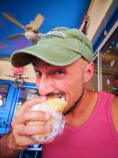 Rob Taylor eating Greek lunch gyro in Tarpon Springs Florida 1