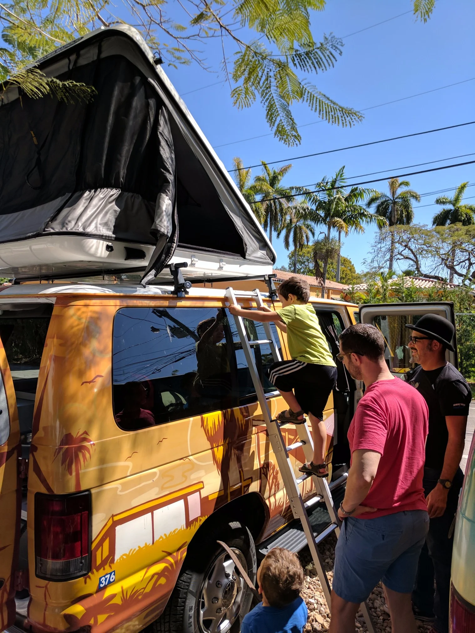 Taylor Family in Escape Campervan Miami Beach 5