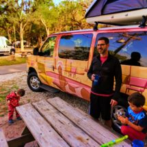 Taylor family and Escape Campervan at Collier Seminole State Park Naples 3