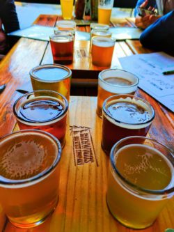Beer Flights at Backwoods Brewing Carson Columbia River Gorge 1