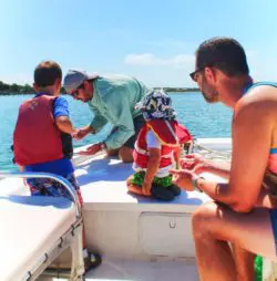 Taylor Family Exploring sargassum seaweed St Augustine Ecotours 2