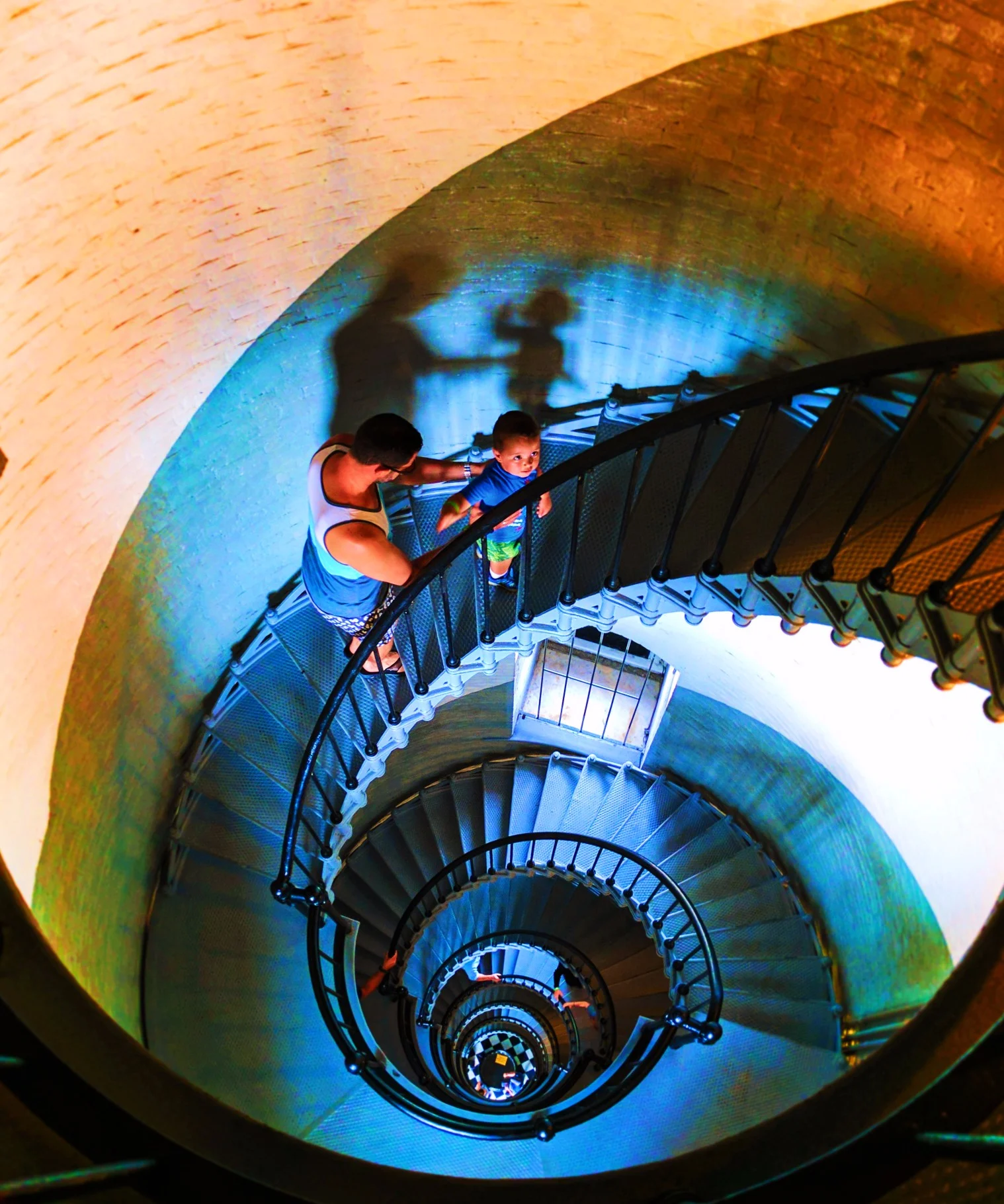 Taylor Family climbing Ponce Inlet Lighthouse Daytona Beach 2