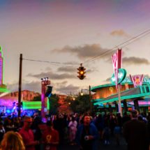 Flos V8 Cafe Cars Land Cars 3 Premiere after party at night Disneys California Adventure 1