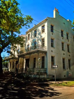 Historic Home with wrought iron balconies in Conti Square Historic District Mobile Alabama 1