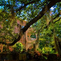 Historic Homes and Wrought iron balconies in Mobile Alabama historic district 2