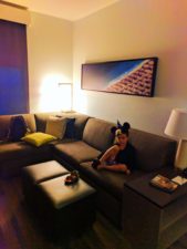 Living area of Double Queen suite at Hyatt House Anaheim Disneyland 1