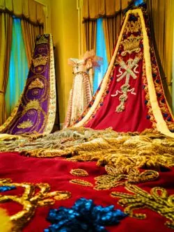 Mardi Gras Royalty wardrobe in Carnival Museum Mobile Alabama 1