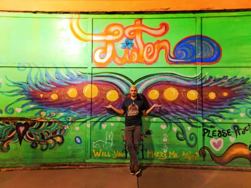 Rob Taylor in front of Wings Street Art in Mobile Alabama 1