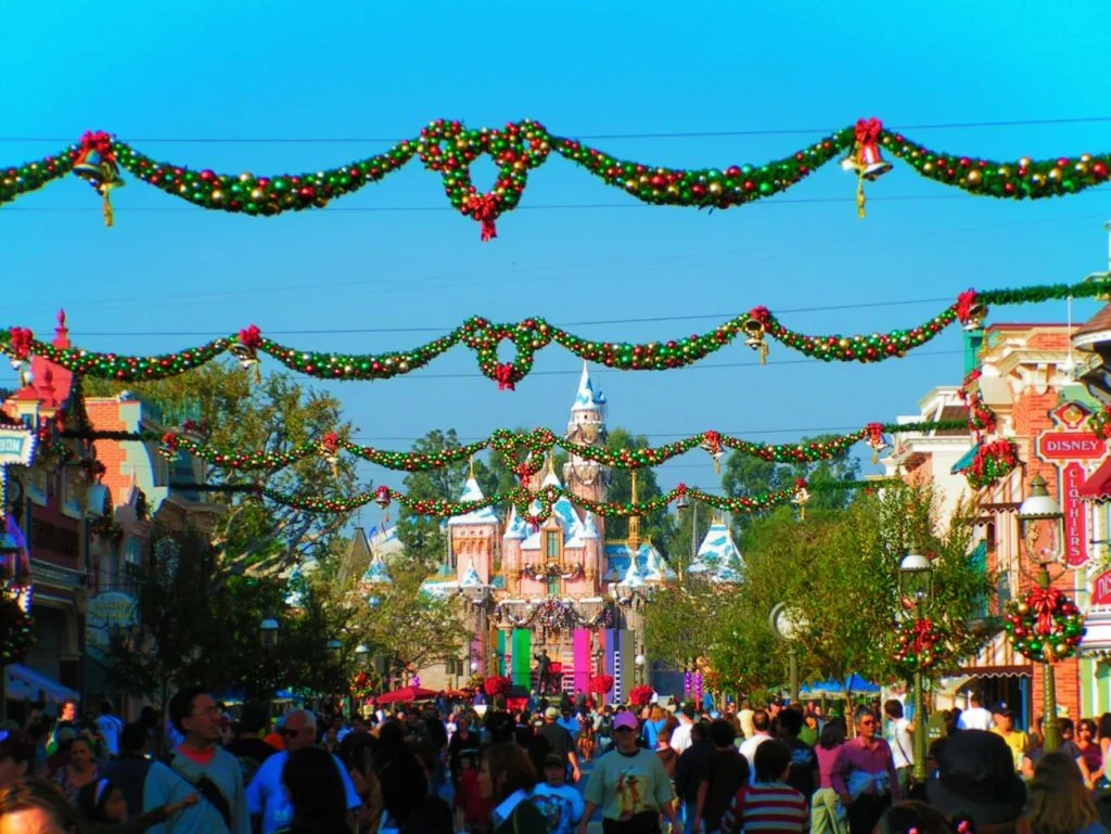 Sleeping Beauty Castle at Christmas Disneyland 1