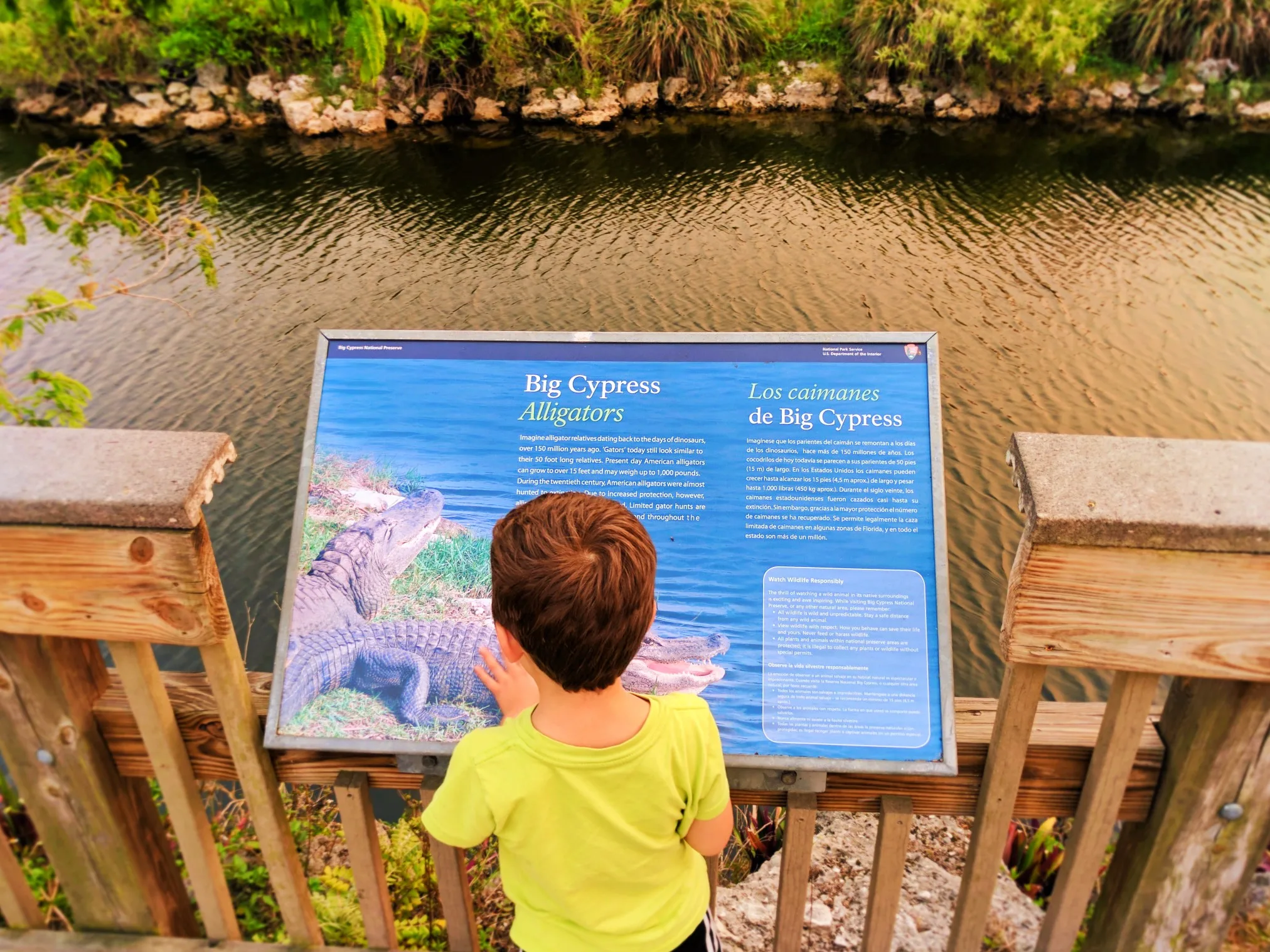Taylor Family and Alligator Signage at Big Cypress National Preserve 1