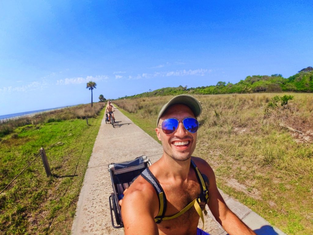 Taylor Family biking by the Beach Jekyll Island Golden Isles 1