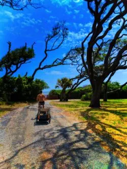 Taylor Family biking by the Beach Jekyll Island Golden Isles 10V