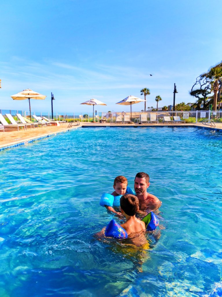 Taylor Family in pool at Holiday Inn Resort Jekyll Island Golden Isles Georgia 1
