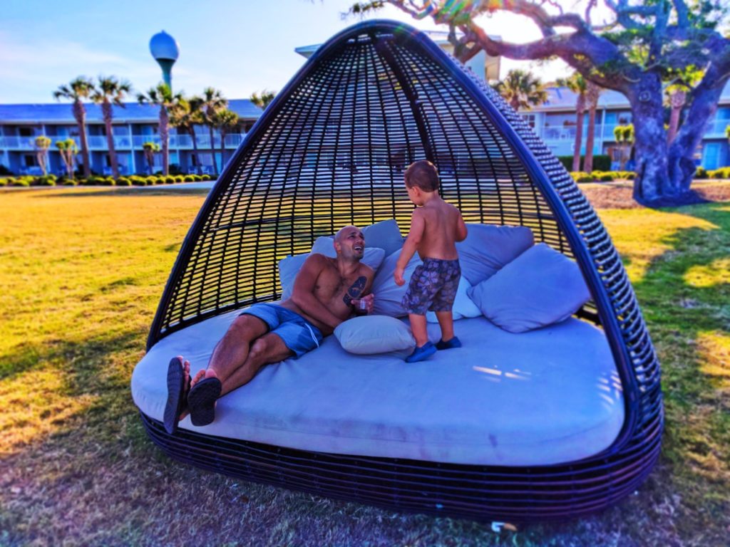 Taylor Family relaxing at Holiday Inn Resort Jekyll Island Golden Isles Georgia 2