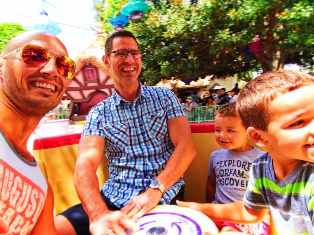 Taylor Family spinning in Teacups in Fantasyland Disneyland 2