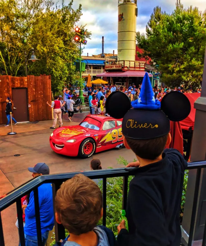 Taylor Family with Lightning McQueen Pixar Play Parade Disneys California Adventure 2