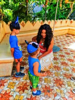 Taylor Kids meeting Moana in Adventureland Disneyland 5