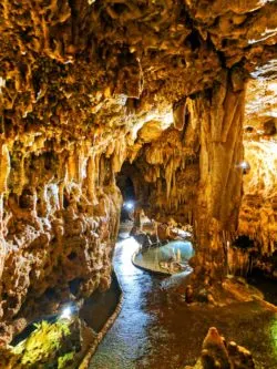 Calcite flow and stalactites in Cave of the Mounds Mt Horeb Wisconsin 2