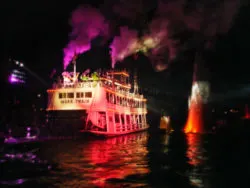 Characters on Mark Twain Riverboat Fantasmic Disneyland 2