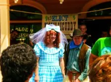 Cowboy show at Golden Horseshoe Frontierland Disneyland 1