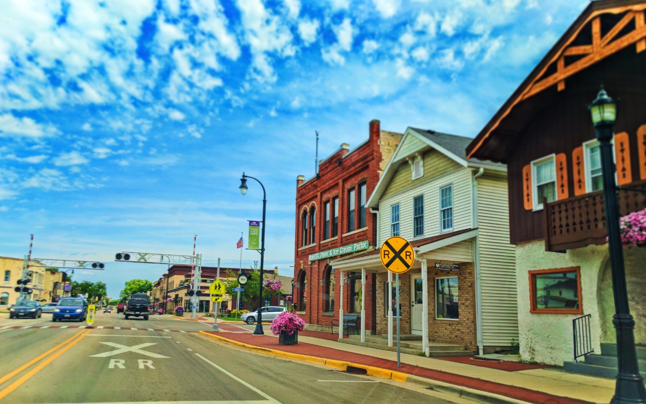 Driving on Main Street in Waunakee Wisconsin 2