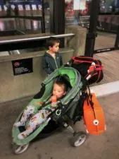 Taylor family with Trunki waiting at SeaTac Airport 1