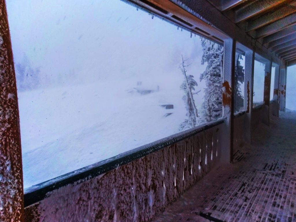 Icicles at Visitors Center at Hurricane Ridge Olympic National Park in snow 2