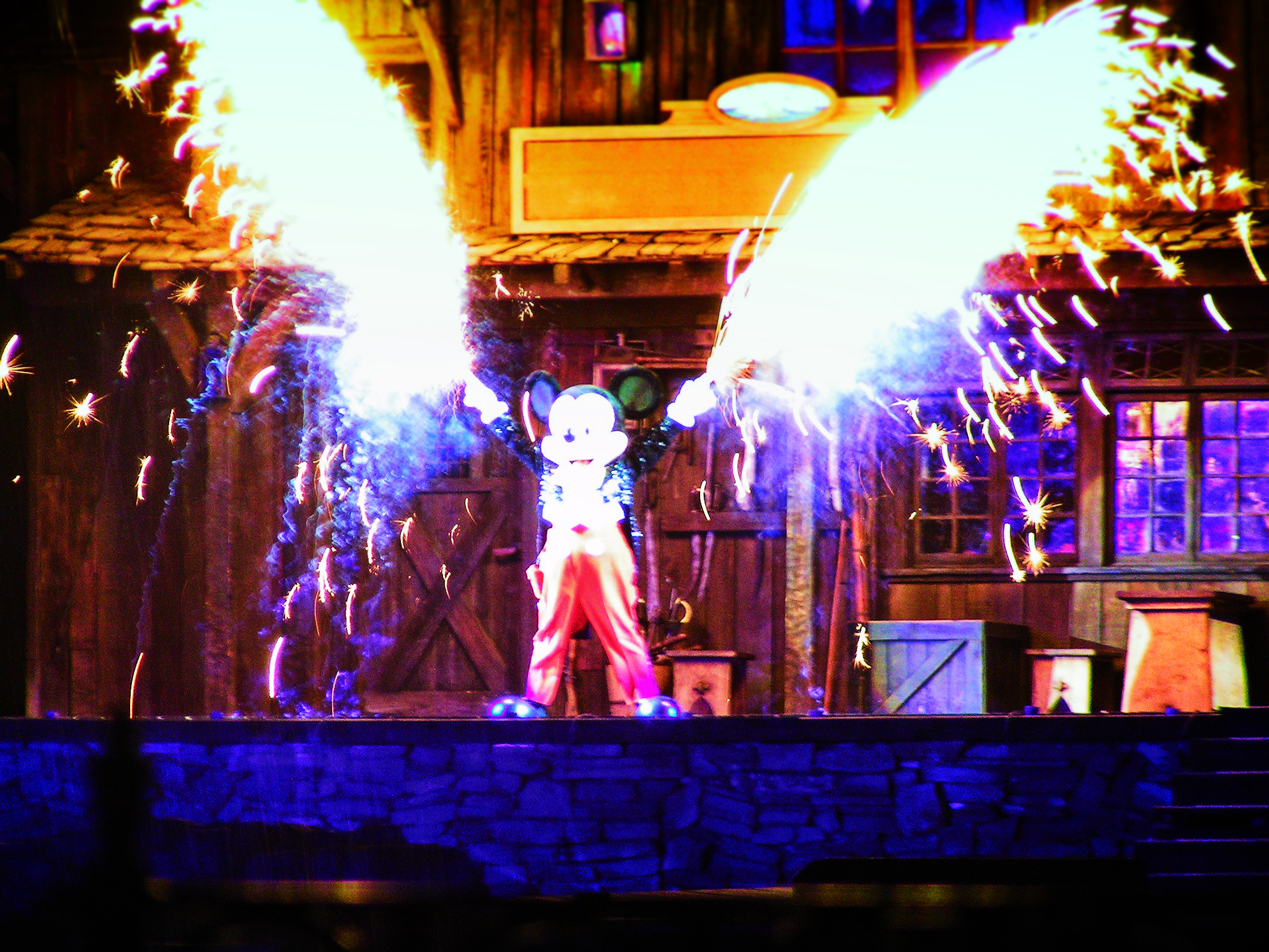 Mickey Mouse with Fireworks in Fantasmic Disneyland 1