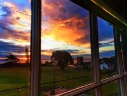 Sunrise from Barrack apartment at Fort Worden Conference Center Port Townsend 1