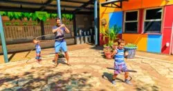 Taylor Family Hula Hooping on Rooftop at Madison Childrens Museum 1