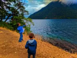 Taylor Family at Lake Crescent with Clouds Olympic National Park 1