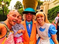Taylor Family with Alice and Mad Hatter in Fantasyland Disneyland 2