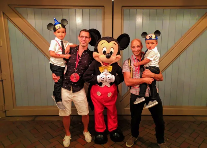 Taylor Family with Mickey Mouse on Main Street USA Disneyland 1