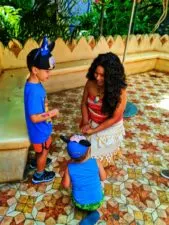 Taylor Kids meeting Moana in Adventureland Disneyland 2